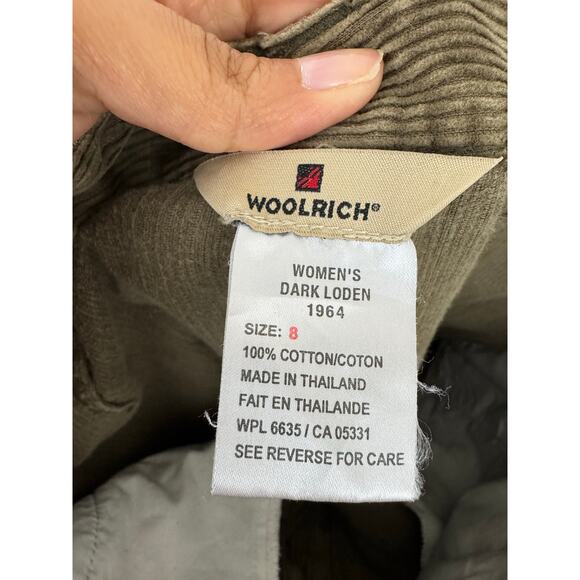 Vintage Woolrich Dark Loden Corduroy Cropped Pants Women’s 8 100% Cotton - Picture 6 of 6